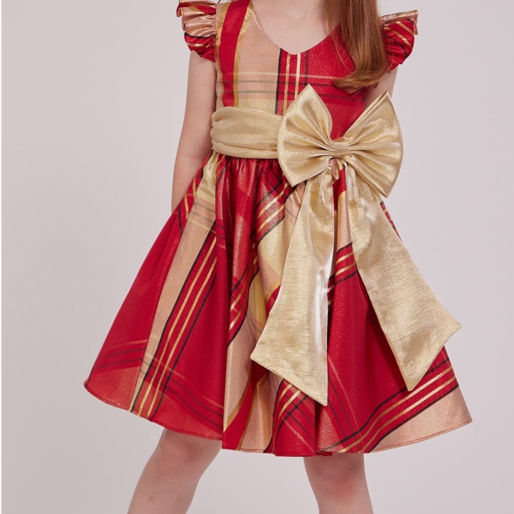 Gold and Red Bow Dress